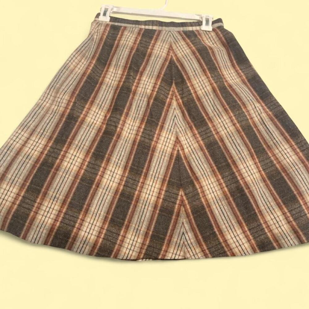 Brown beige and gray plaid